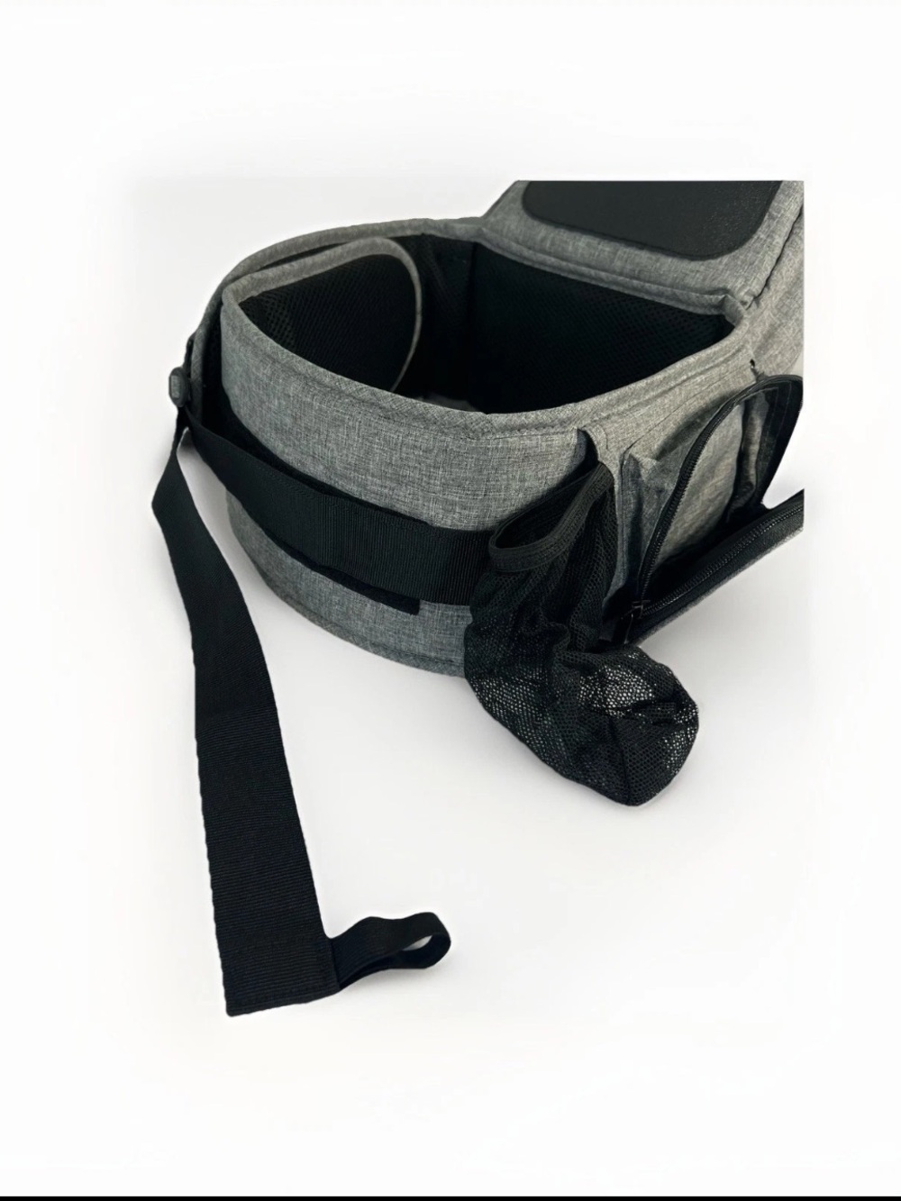 Tushbaby Hip Carrier - Grey Adjustable Quilted Padded Bottle Holder - Picture 13 of 16